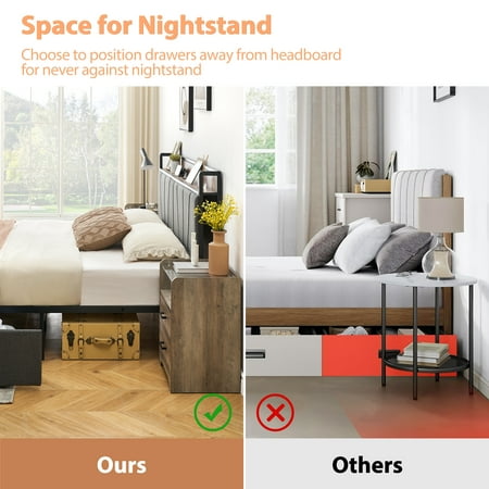 Yesfashion Twin Size Bed Frame with 2 Storage Drawers and Charging Station Rustic Linen Upholstered Platform Bedframe Easy to Assemble No Box Spring Needed Yesfashion Twin Size Bed Frame with 2 Storage Drawers and Charging Station Rustic Linen Upholstered Platform Bedframe Easy to Assemble No Box Spring Needed