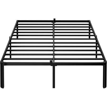 14 Inch Bed Frame 3500LBS Noise- Bedframe with Mattress Retainers Headboard Compatible No Box Spring Needed Easy Assembly Round