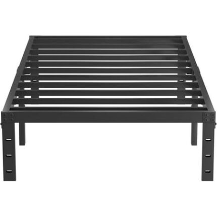 Twin Metal Bed Frame - 14 Inch Tall Heavy Duty Bedframe Black Basic Steel Slats Platform No Box Spring Needed/Easy Assembly/Noise Free