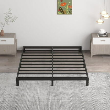 7 Inch Queen Bed Frame No Box Spring Need Low Metal Platform Bed Frame Queen Size Heavy Duty Support Bedframes Easy Assembly