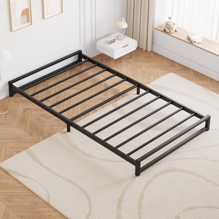 GAOMON 6 Inch Metal Bed Frame Low Profile Twin Bed Frame Heavy Duty Support Bedframe No Box Spring Needed Noise Free Easy Assembly Black GAOMON 6 Inch Metal Bed Frame Low Profile Twin Bed Frame Heavy Duty Support Bedframe No Box Spring Needed Noise Free Easy Assembly Black