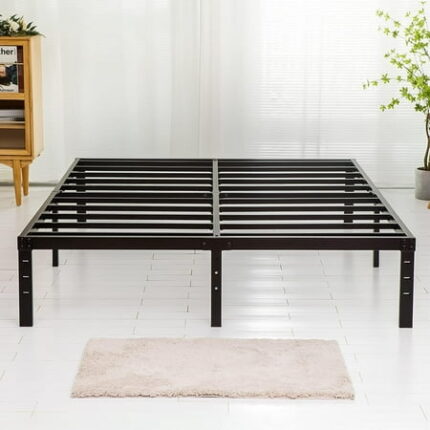Size Bed Frame 3500lbs Frames with Slats Support 14 Inch High Platform Bedframe with Storage No Box Spring Needed Sturdy and Durable Noise- Black